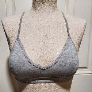 Grey Calvin Klein Racer Back Sports Bra